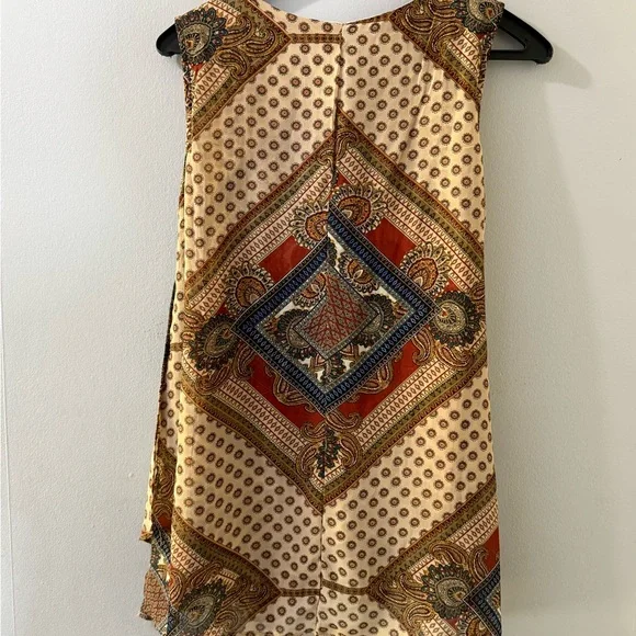 Bohemian Paisley Tank Top - Cream and Red - Picture 5 of 6